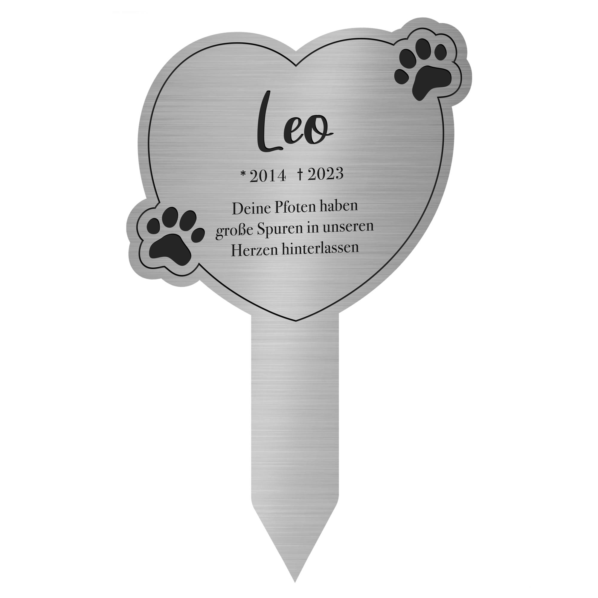 Personalisierte Gedenktafel für Katzen - Silber Personalisierte Gedenktafel für Katzen - Silber