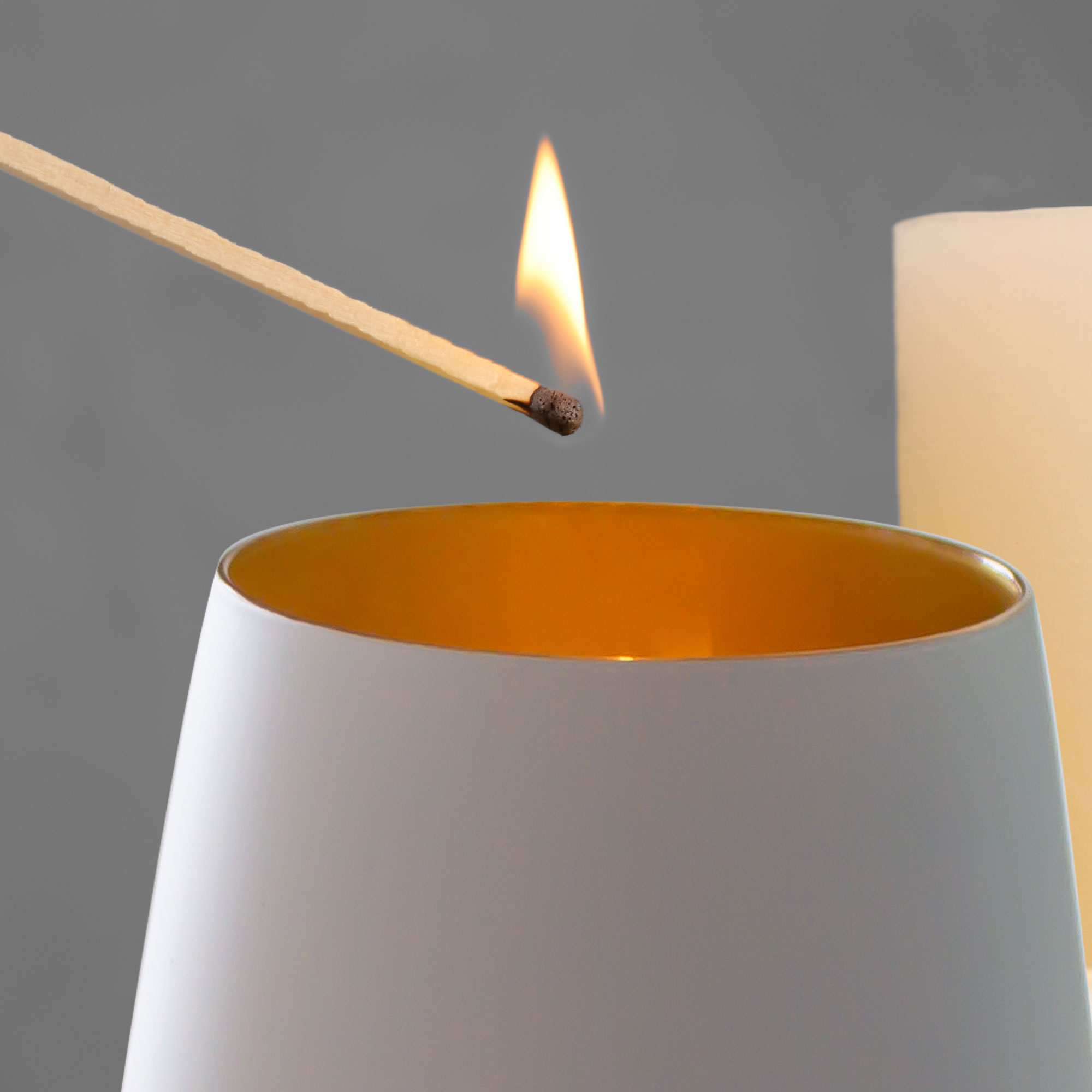 Personalisiertes Windlicht zur Trauer Katze - Weiß Gold Personalisiertes Windlicht zur Trauer Katze - Weiß Gold