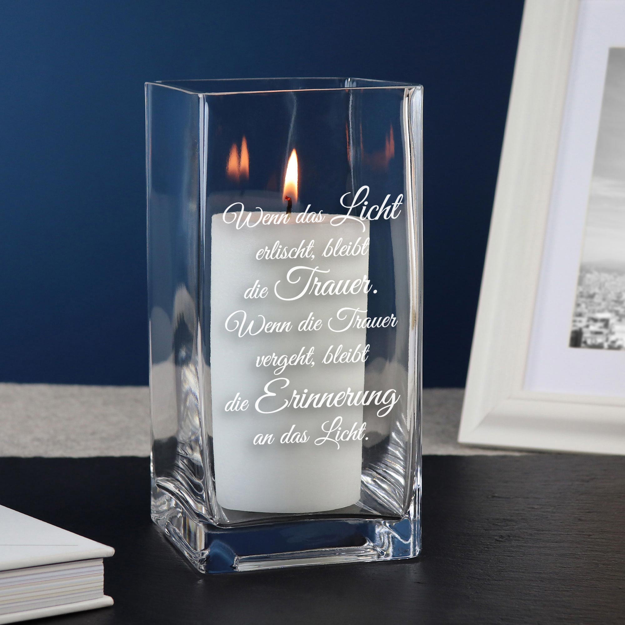 Vase mit Gravur - Wenn das Licht erlischt
