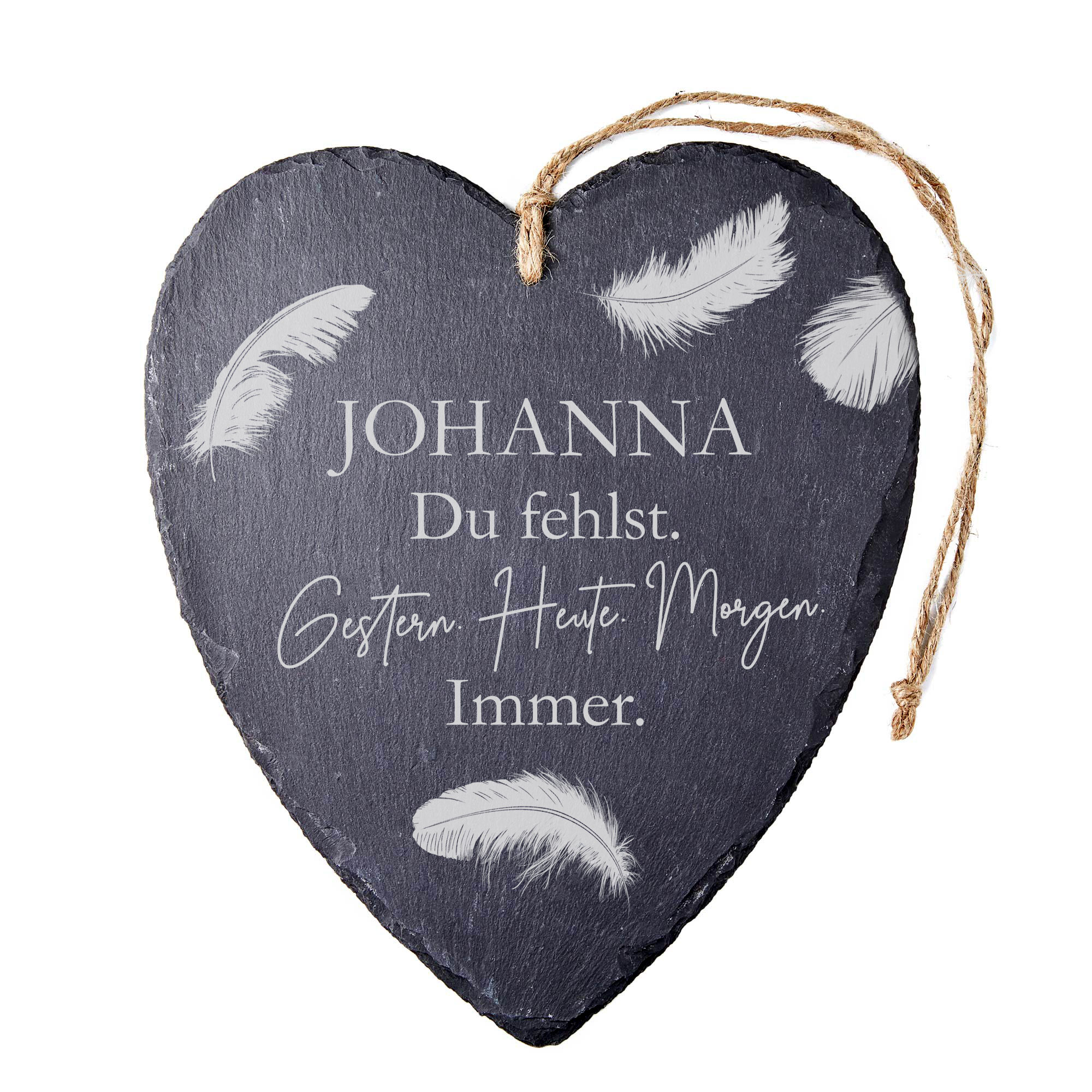 Personalisiertes Schieferherz - Du fehlst