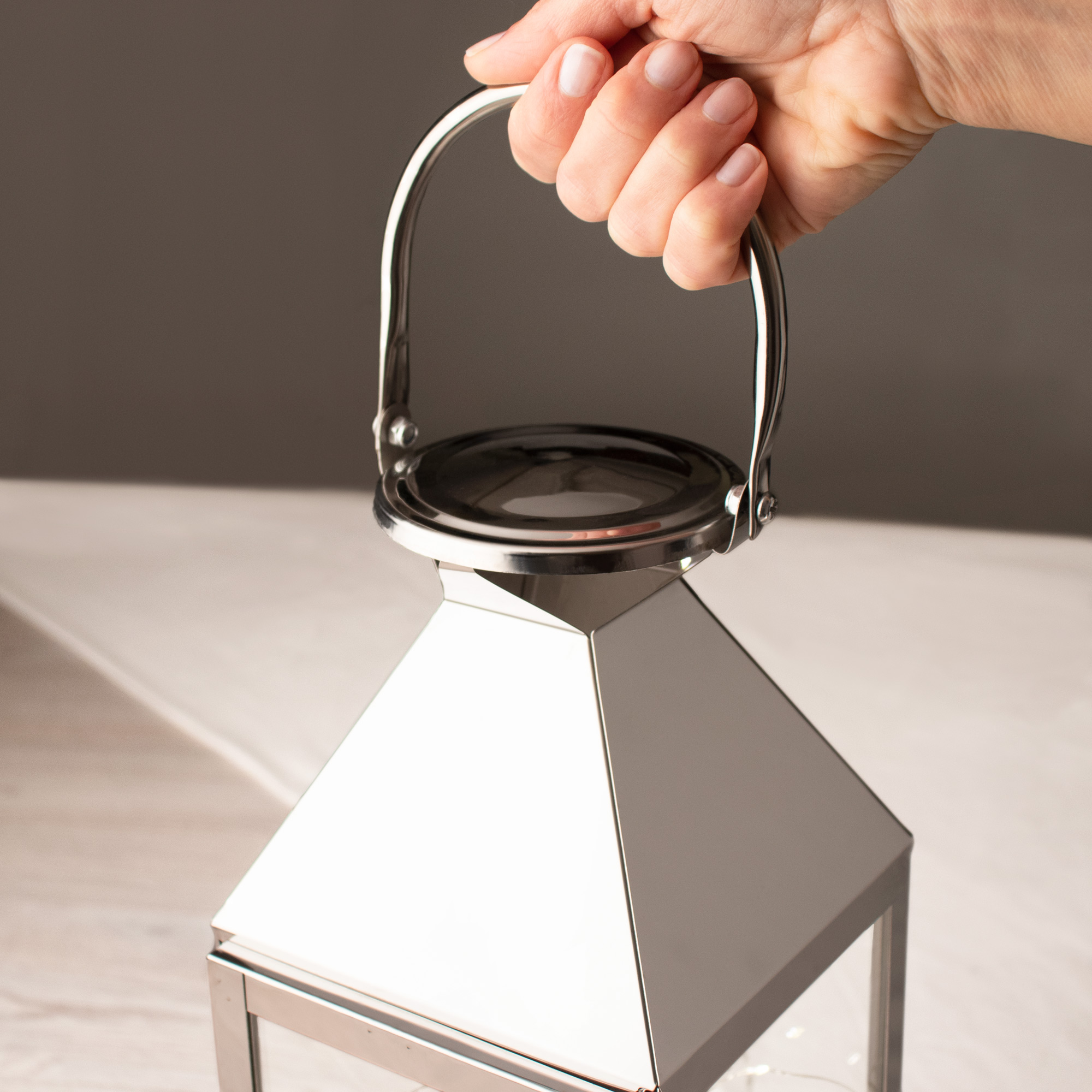 Personalisierte Silber Laterne - Blume des Trostes