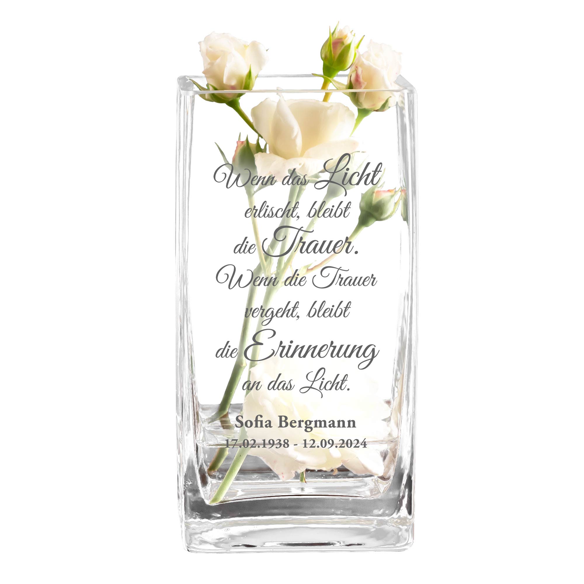 Personalisierte Vase - Wenn das Licht erlischt Personalisierte Vase - Wenn das Licht erlischt
