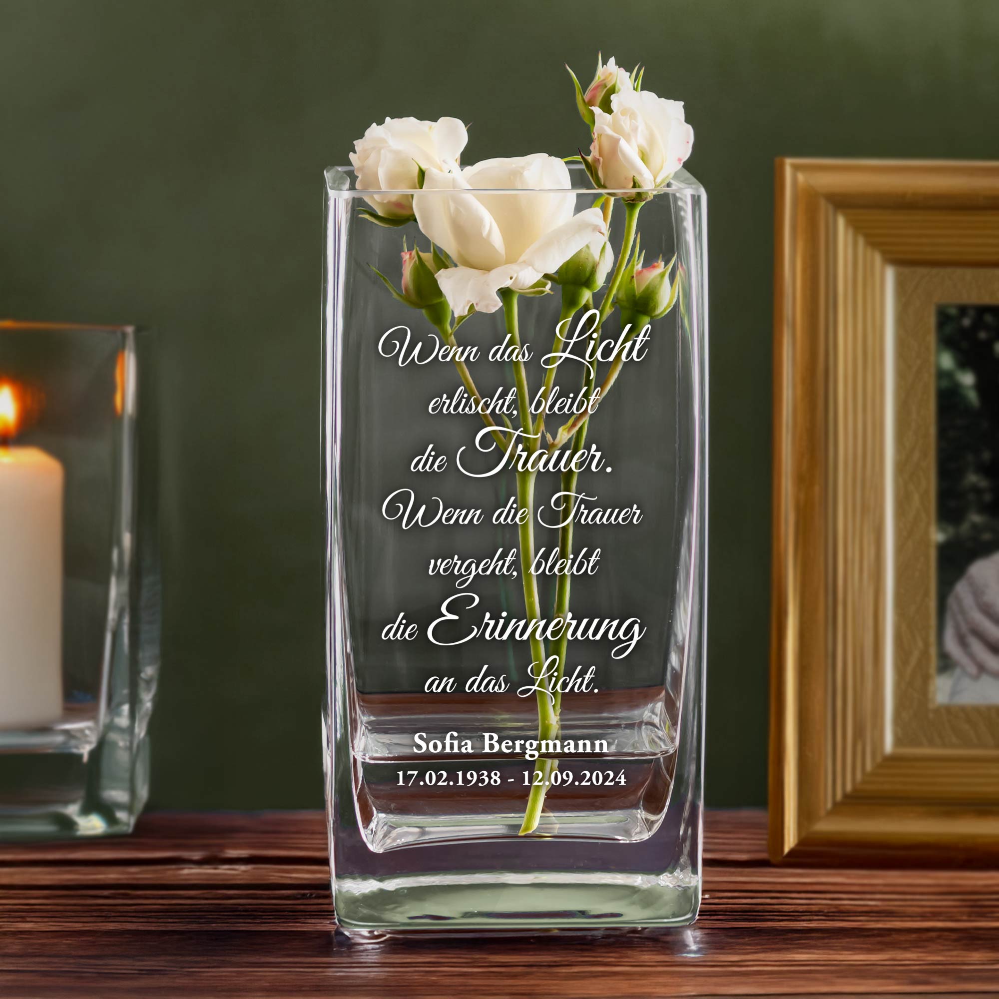 Personalisierte Vase - Wenn das Licht erlischt Personalisierte Vase - Wenn das Licht erlischt