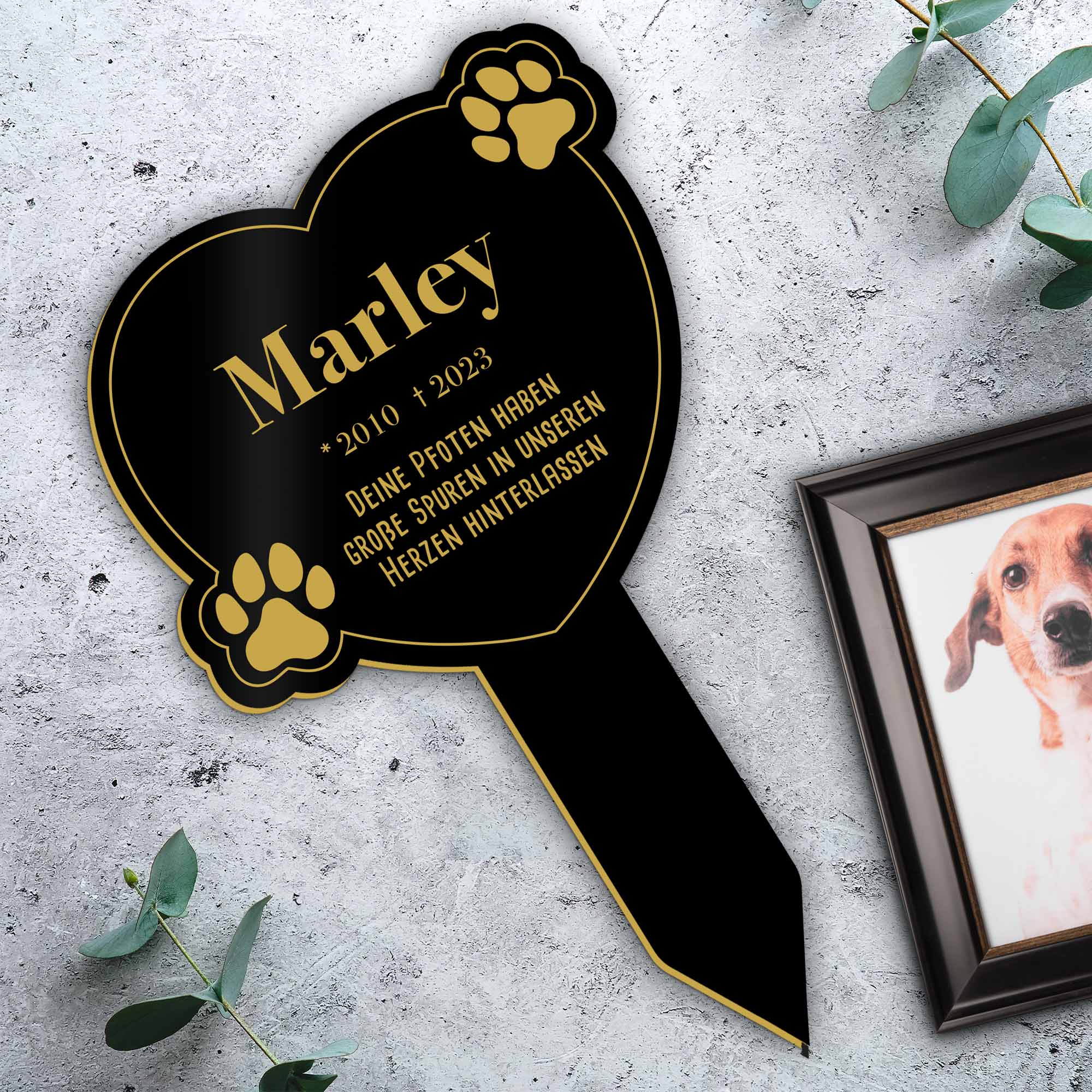 Personalisierte Gedenktafel für Hunde - Schwarz Personalisierte Gedenktafel für Hunde - Schwarz