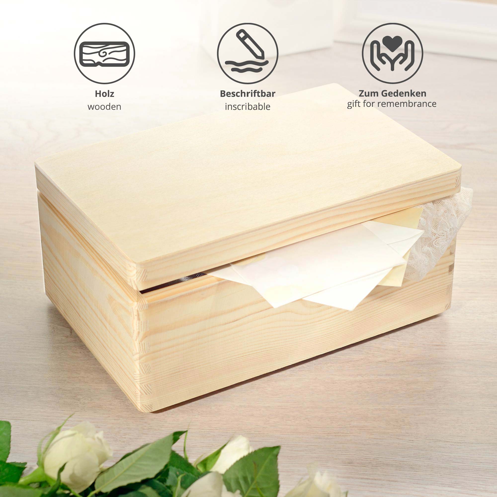 Memorybox mit Deckel - Erinnerungskiste zum Selbstgestalten