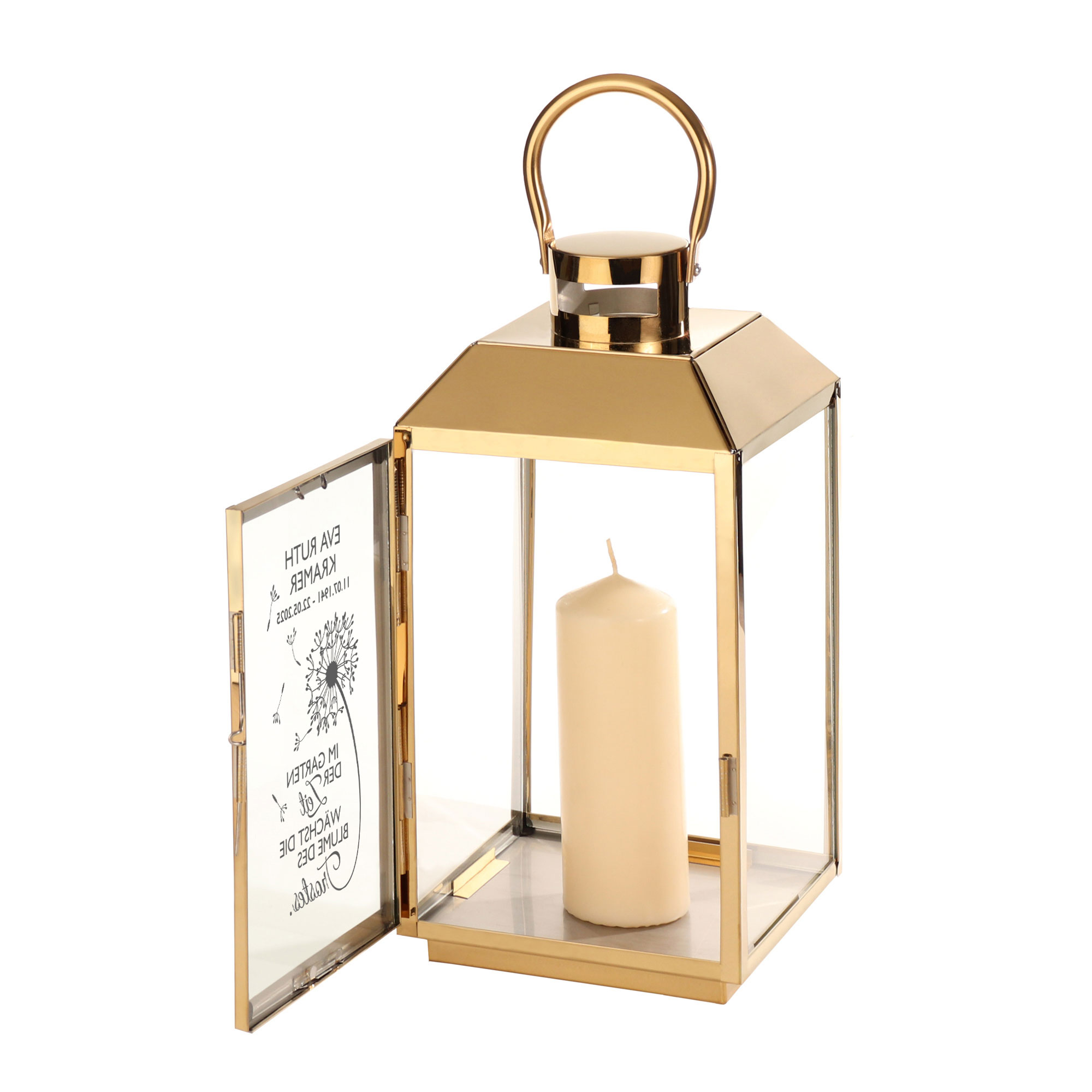 Personalisierte Gold Laterne - Blume des Trostes