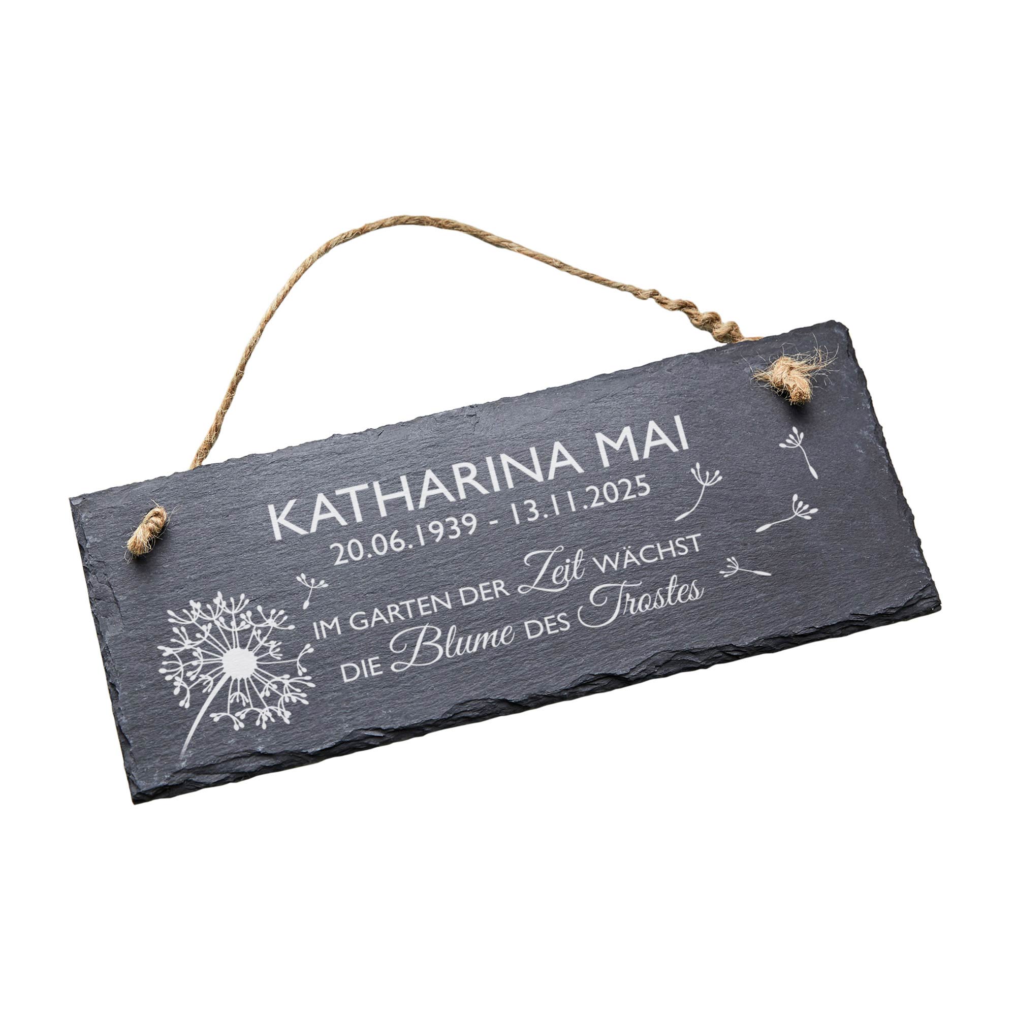 Personalisiertes Schiefertafel - Blume des Trostes Personalisiertes Schiefertafel - Blume des Trostes