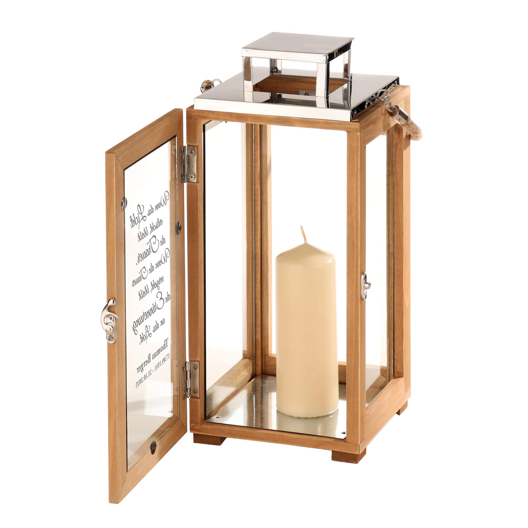 Personalisierte Holzlaterne - Wenn das Licht erlischt