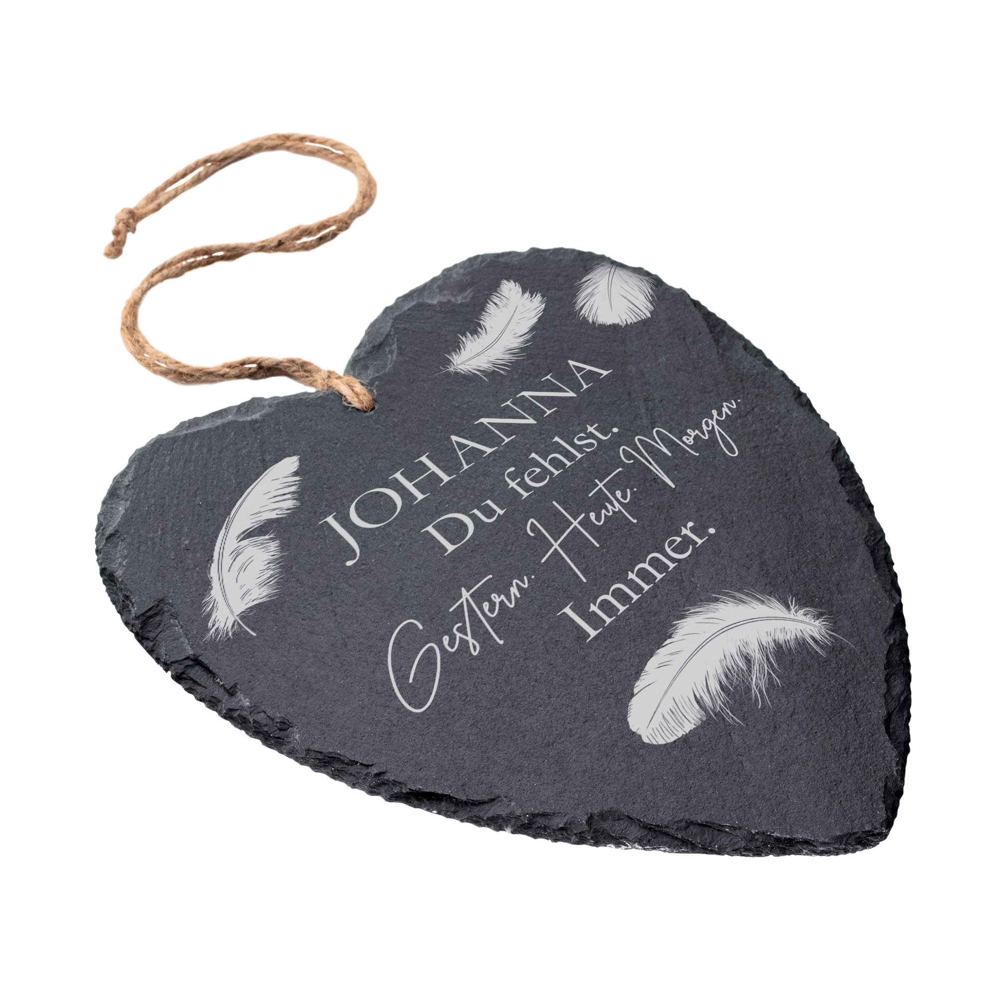 Personalisiertes Schieferherz - Du fehlst Personalisiertes Schieferherz - Du fehlst