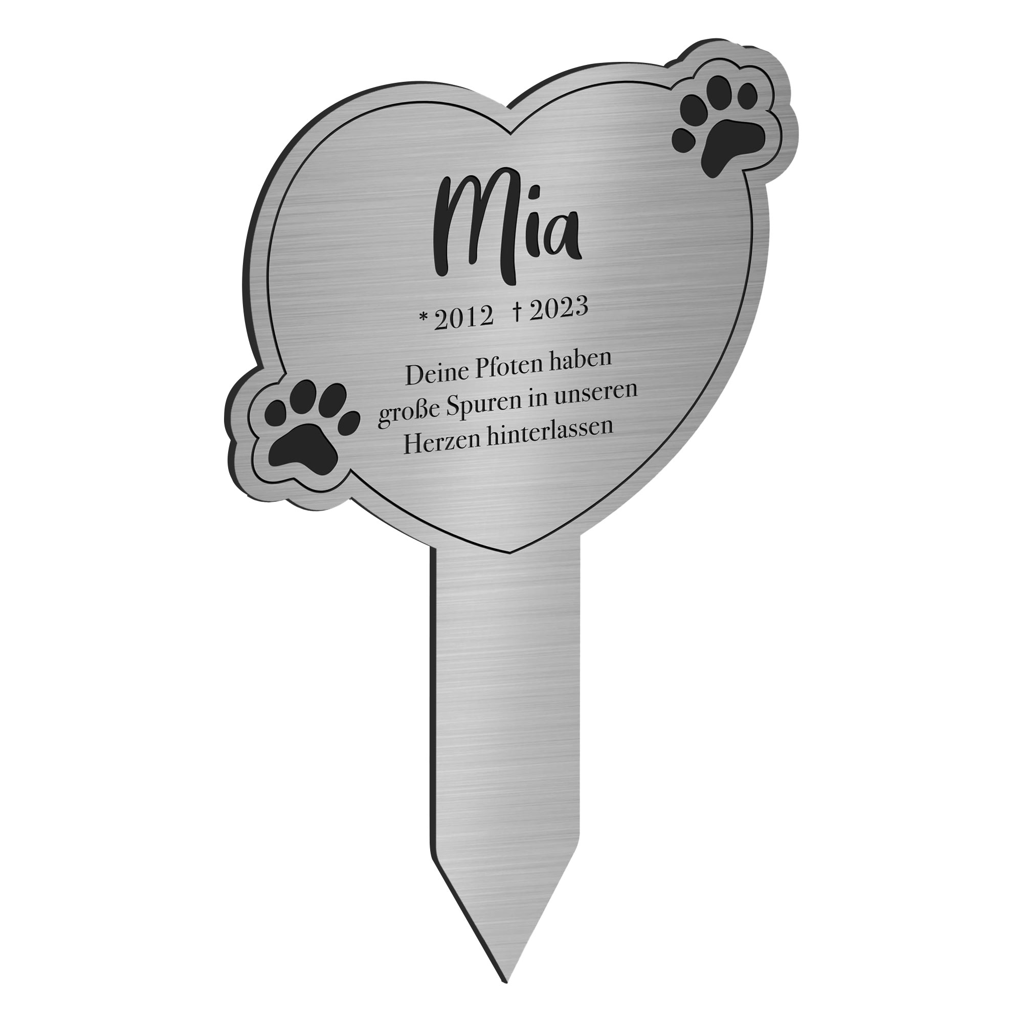 Personalisierte Gedenktafel für Katzen - Silber Personalisierte Gedenktafel für Katzen - Silber