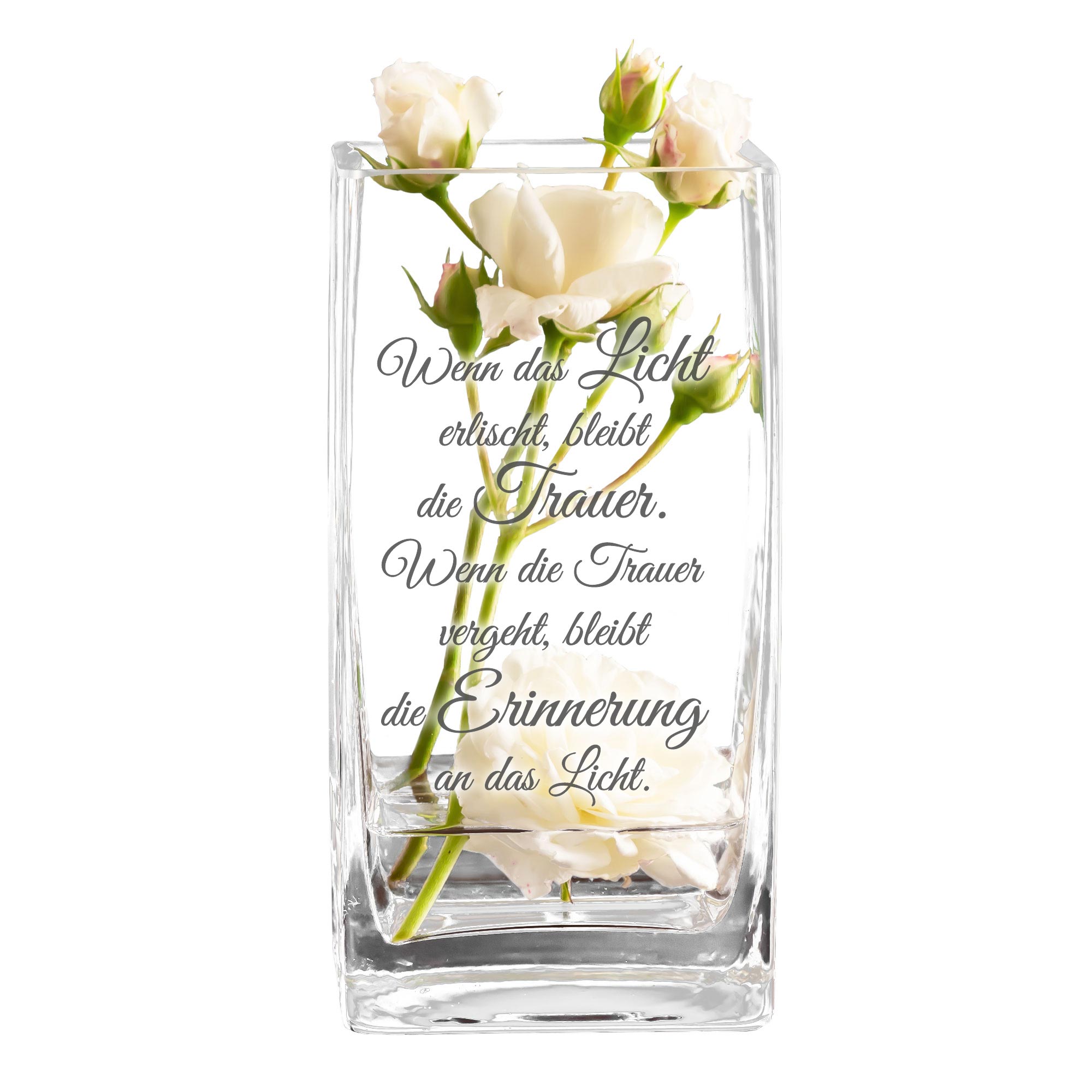 Vase mit Gravur - Wenn das Licht erlischt Vase mit Gravur - Wenn das Licht erlischt